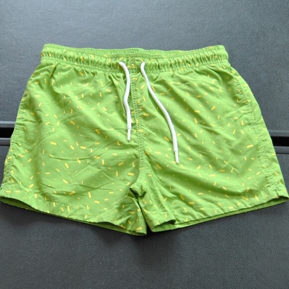 Aquary Medium Green w/ Yellow Spec Pattern & Pockets Swimwear - Picture 5 of 7